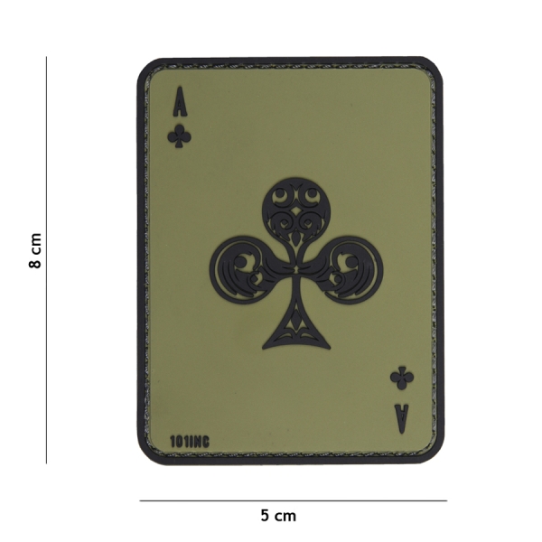 Patch 3D PVC ace of clubs green